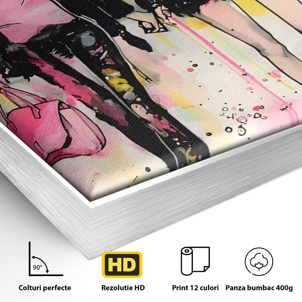 Tablou Canvas C1104, Fashion Girls , Culori, Moda, Fete, Living Room, Bedroom, Relaxare, Culori Vibrante